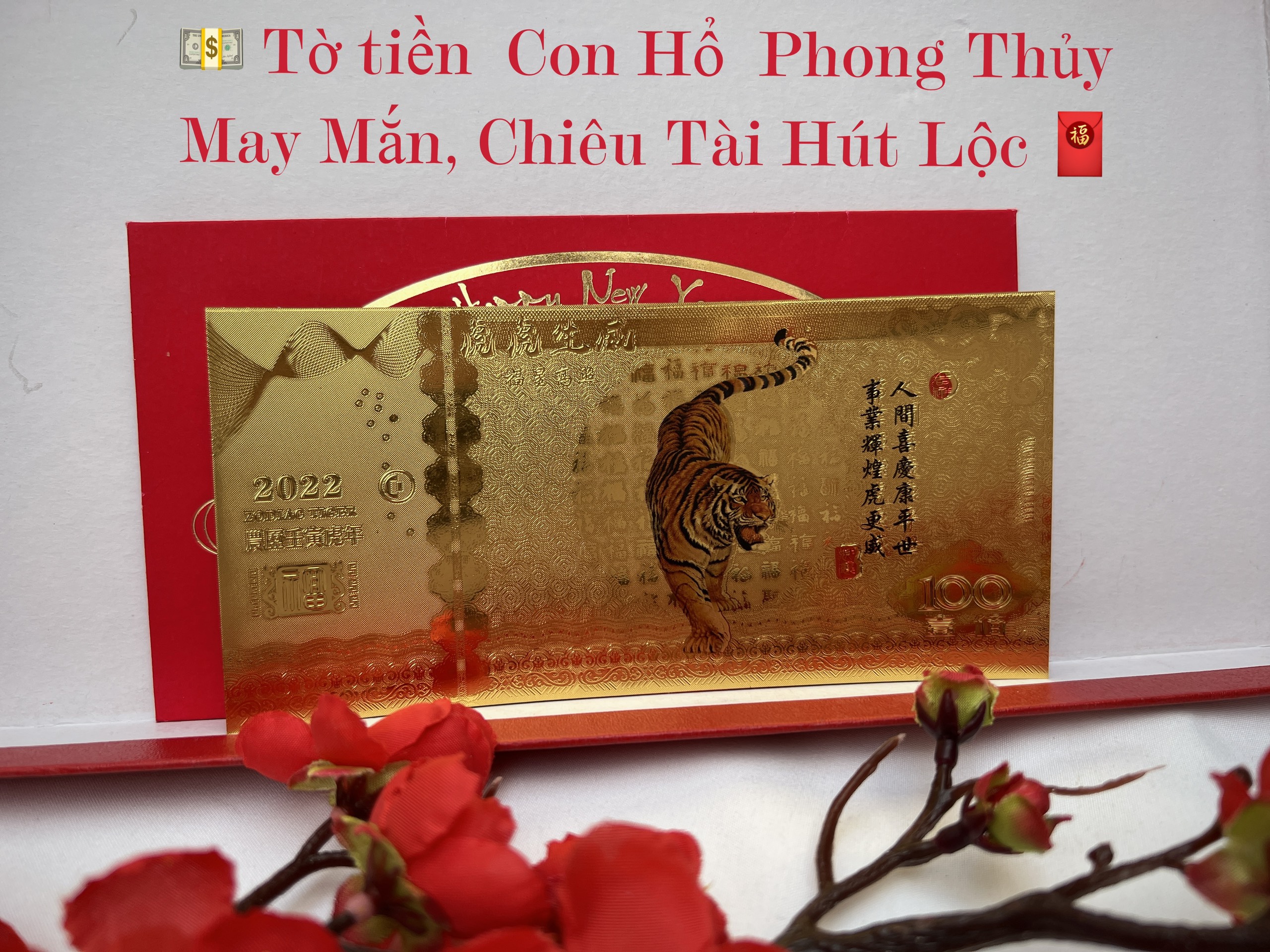 Set tiền Con Hổ plastic mạ vàng Phong Thủy May Mắn